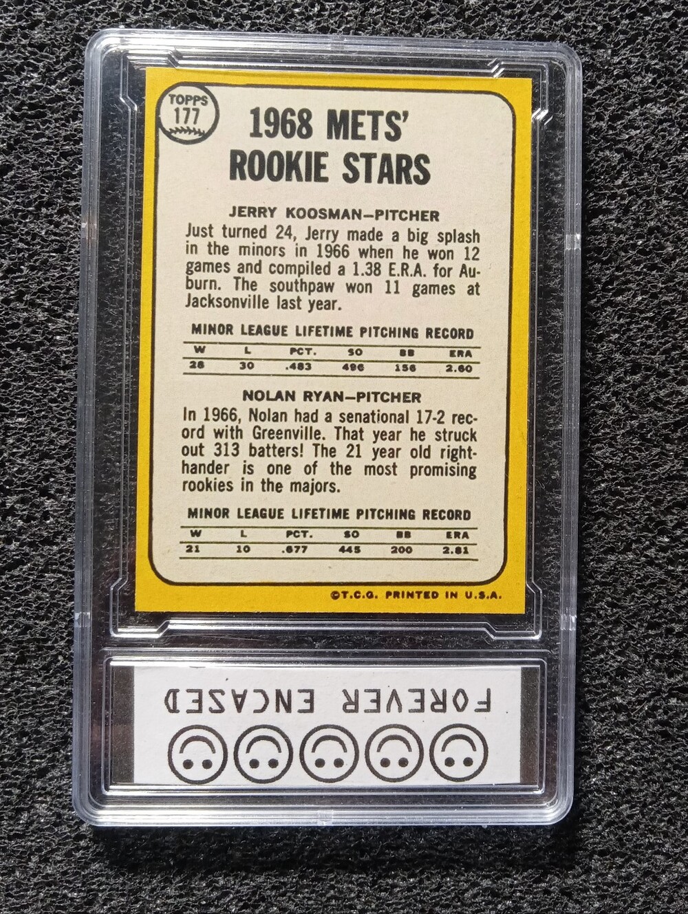 Nolan Ryan, Jerry Koosman Mets HOF Baseball Rookie Card - Picture 2 of 2